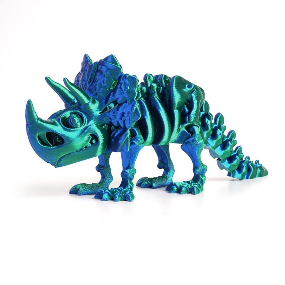 

Crystal 3D Printed Triceratops Candy Color 3D Articulated Dinosaur Toys Landscaping Decoration 22cm-style 7