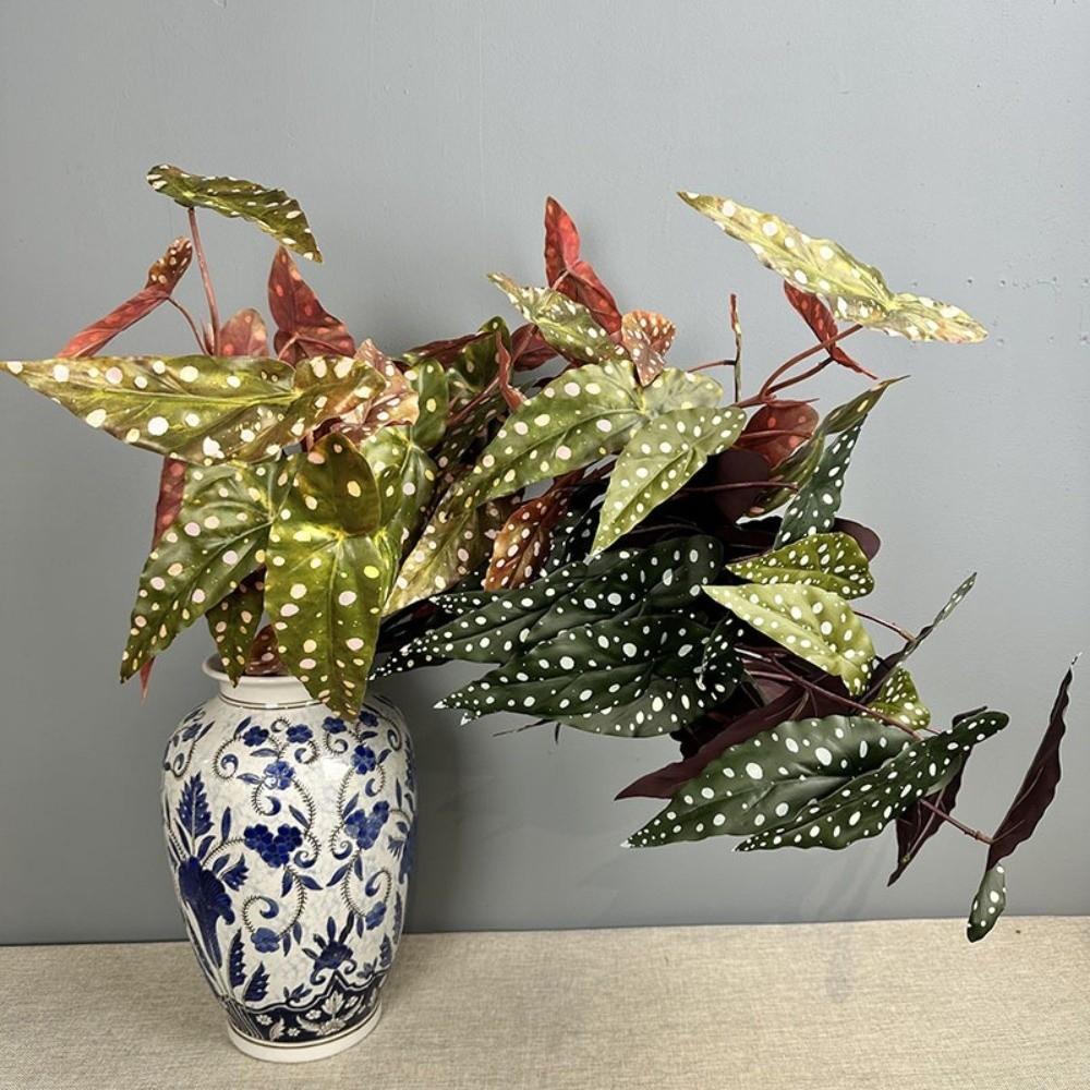 Long Branch Artificial Green Plants Plastic Handmade Simulation Greenery Realistic Fake Tree Leaves Home Office Decor