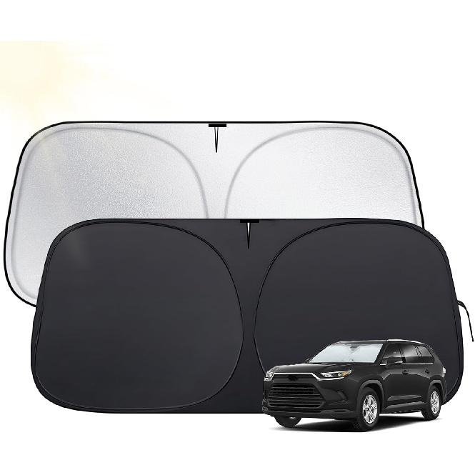 Windshield Sun Shade for Toyota Tacoma 2016-2025,  Fit Car Sun Shades with 420D Fabric & Foldable Memory Steel Wire, Sunshade for Car Windshield