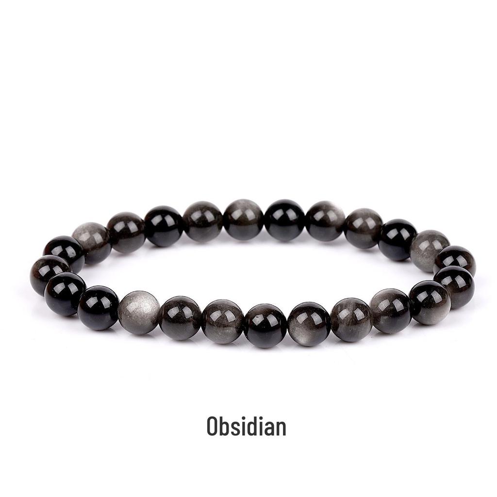 She Yao Natürlicher Kristallachat Tigerauge Armband - Modeschmuck mit einzelnen runden Perlen