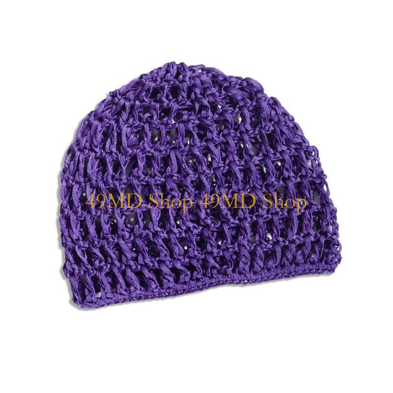 49MD Simple Hollowout Skull Hat Crochet Hair Net Hat For Women Teens Knit Turban Hat