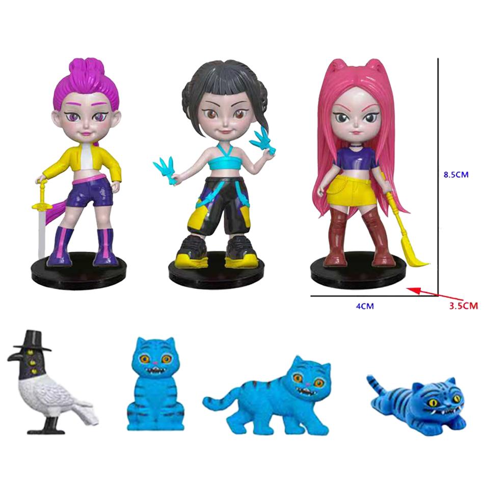 Anime Kpop Dämonenjäger Figur Modell Spielzeug Cartoon Gaming Zubehör Schreibtischdekoration Sammlerfiguren Modell Puppen Set Spielzeug
