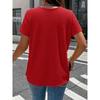 Camiseta Elegante Gola Boneca Tamanho Grande para Mulheres Cor Sólida Manga Curta Botões Plissados Tops Verão Solta Casual Simples Doce Camisa Roupa Feminina