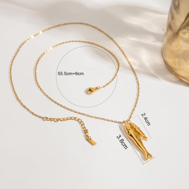 Minimalistisk Delikat Sardinberlock Hängsmycke Halsband För Kvinnor Vintage Guld Färg Boho Modernt Enkelt Smycke Accessoar Gåvor