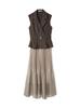 Switching Vest Dress SWFO264135 BRW 1 [Snidel] Women's