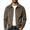 Men's Corduroy Jacket Vintage Slim Fit Short Coat with Lapel for Casual Daily Wear