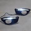 For Hyundai Santa Fe SantaFe 2010 2011 2012 Daytime Running Light DRL LED Fog Lamp Cover With Yellow Turning Signal Functions