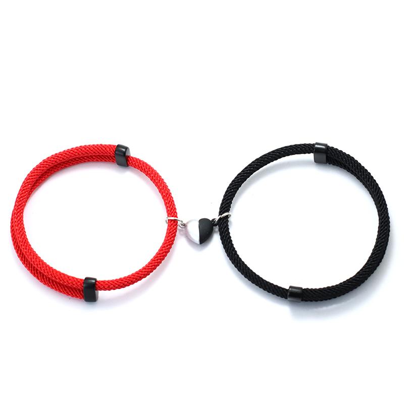 Romantic Magnet Couple Bracelet Valentine Day Gift Adjustable Friendship Rope Braclet 2Pcs/Set Paird Matching Braslet Pulsera