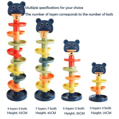 Giocattoli per bambini Palla rotolante Torre in pila Giocattolo educativo precoce per neonati Pista rotante Regalo educativo per bambini Giocattolo impilabile per bambini