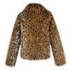 Autumn and winter new women's fur jacket leopard print short top artificial fur thick warm cardigan casual women's clothing