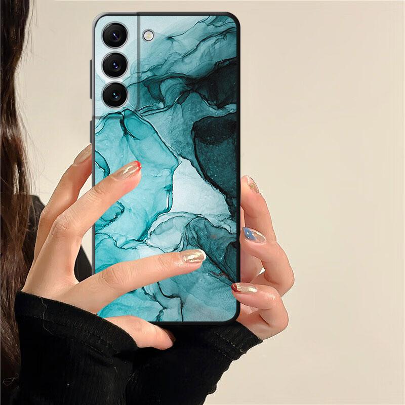Barva Marble Art Cover Pouzdro na telefon Samsung Galaxy S22 Ultra 5g S21 Plus S20 Fe S7 S21 S8 S10e S10 S9 Černé měkké Funda Coque