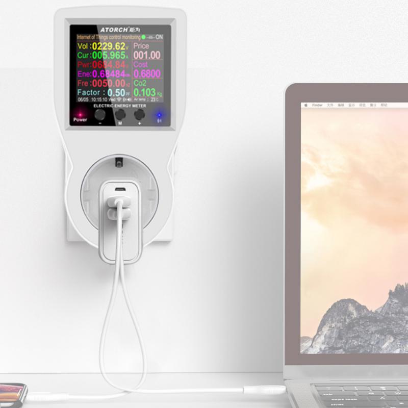 Corui Tuya Wifi Smart Plug Digital Wattmeter Power Meter 220v Ac Electricity Consumption Socket For Alexa Google Home Smart Life