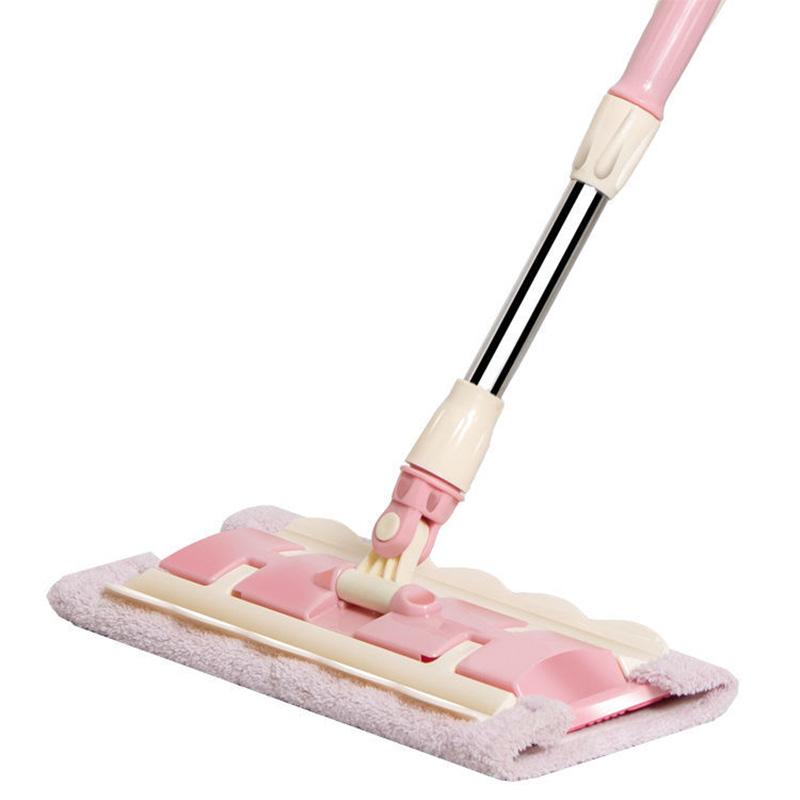 Thickened Dual-purpose Mop Detachable and Washable Mop Flat Mop with Stainless Steel Handle and Reusable Washable Mops Cloths