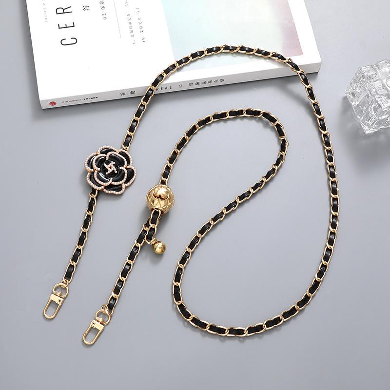 Camellia Cross Body Mobile Phone Chain Faux Leather