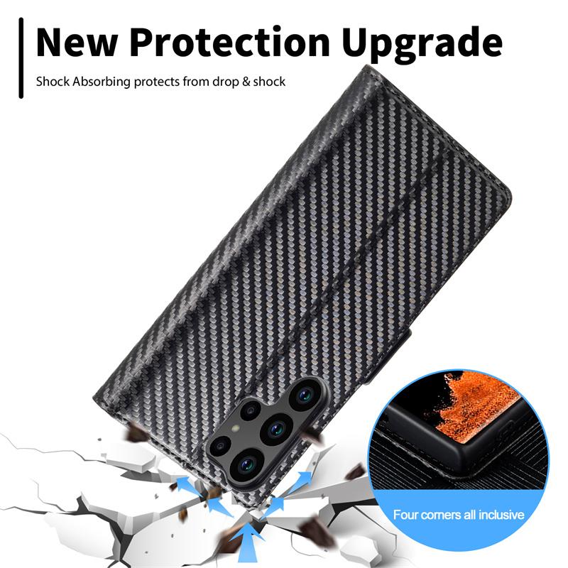 Note20 Ultra Carbon Fiber Magnetic Case for Samsung Galaxy Note 20 Ultra Etui Samsung Note 20Ultra Soft Leather Flip Phone Funda