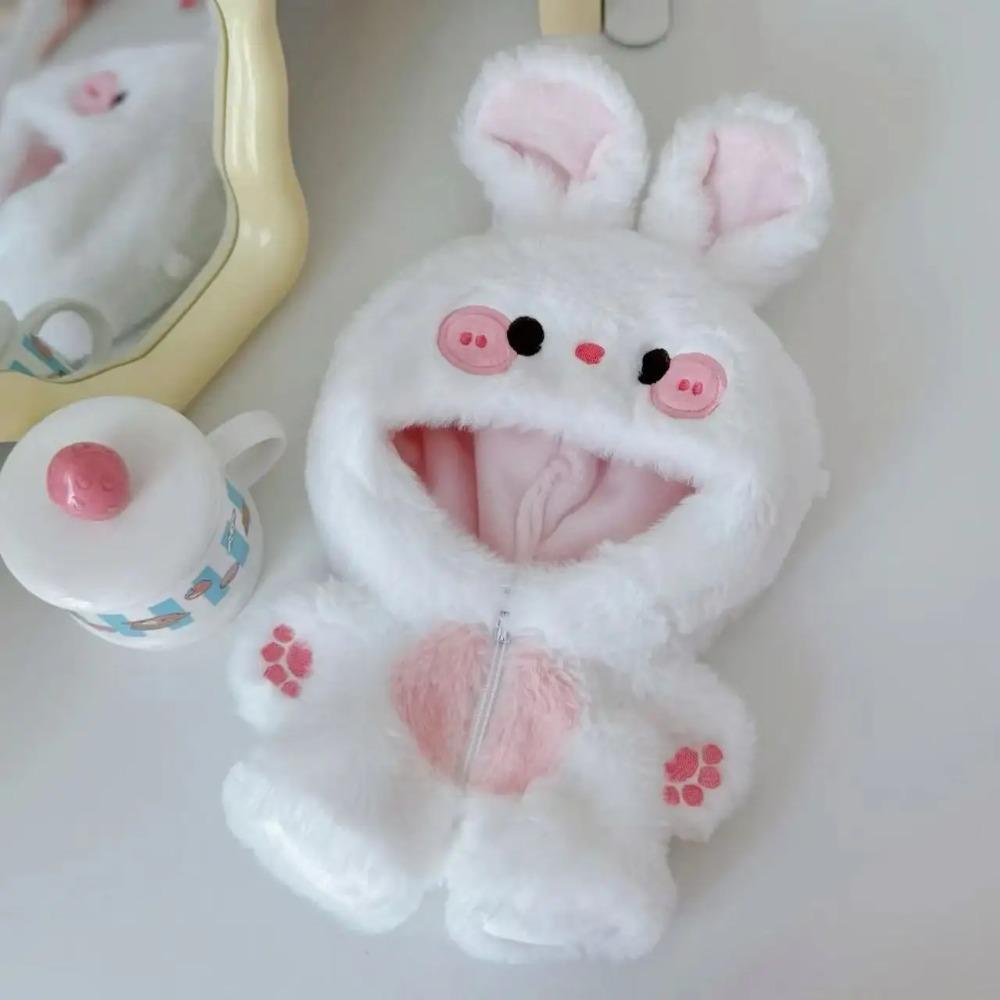 20cm Plush Doll Clothes Animal Onesie Outfit, Cute Fox & Bunny Costume for 20cm Cotton Dolls, Universal Doll Clothing Accessorie