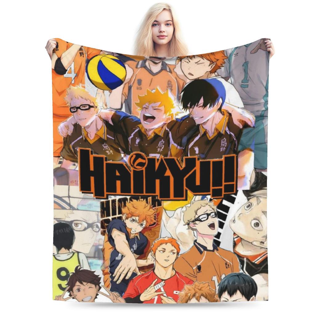 Haikuu Japan Manga Merch Blanket Ultra-Soft Flannel Throw Blanket Cozy Bedding Throws