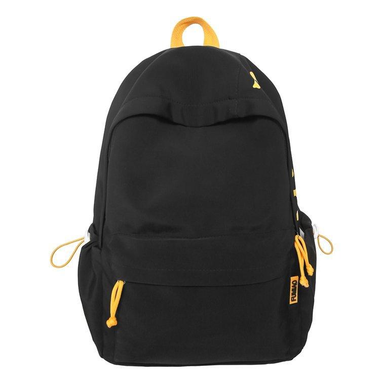 Schoolbag Korean version ins Large capacity solid color campus simple and lightweight versatile letter schoolbag 3rd to 6th grade students shoulder