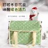 Christmas Cat Bag Out Portable Cat Out Dog Bag Car Winter Warmth Anti-stress House Pet Backpack