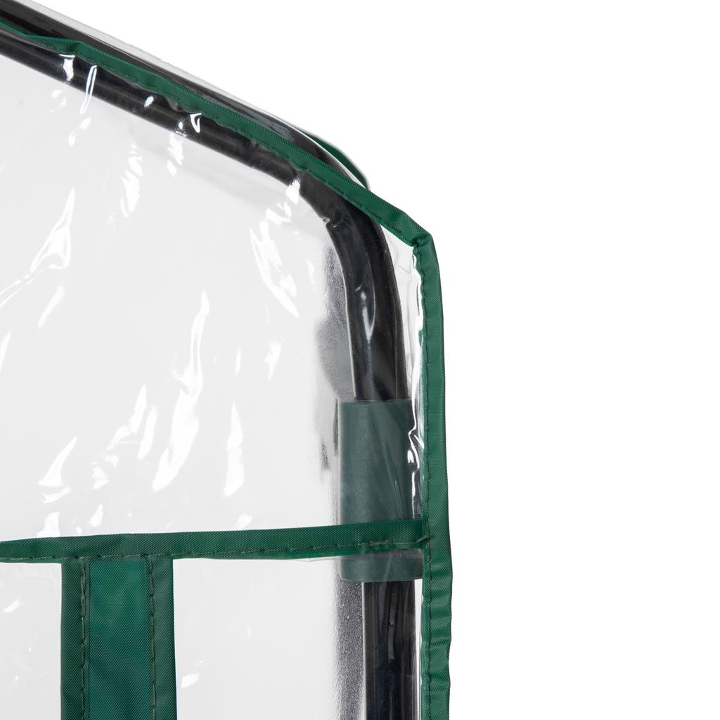4 Tier Mini Portable Greenhouse Compact Plant Grow Shed Metal Frame PE Cover with Lockable Rolling Wheels, Clear