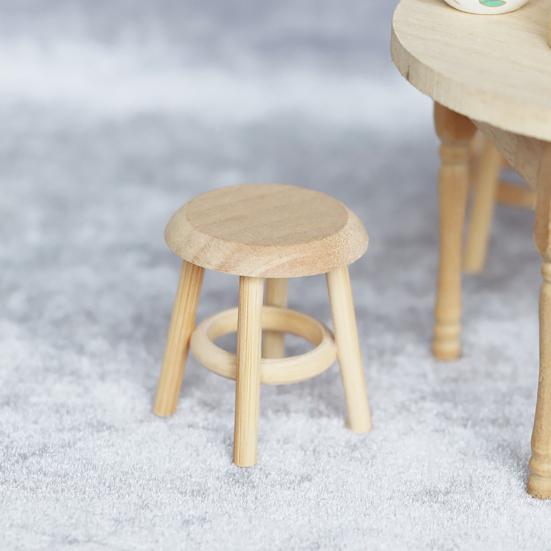 Sturdy 1:12 Miniature Dollhouse Durable Smooth Surface Handmade Chair Stool