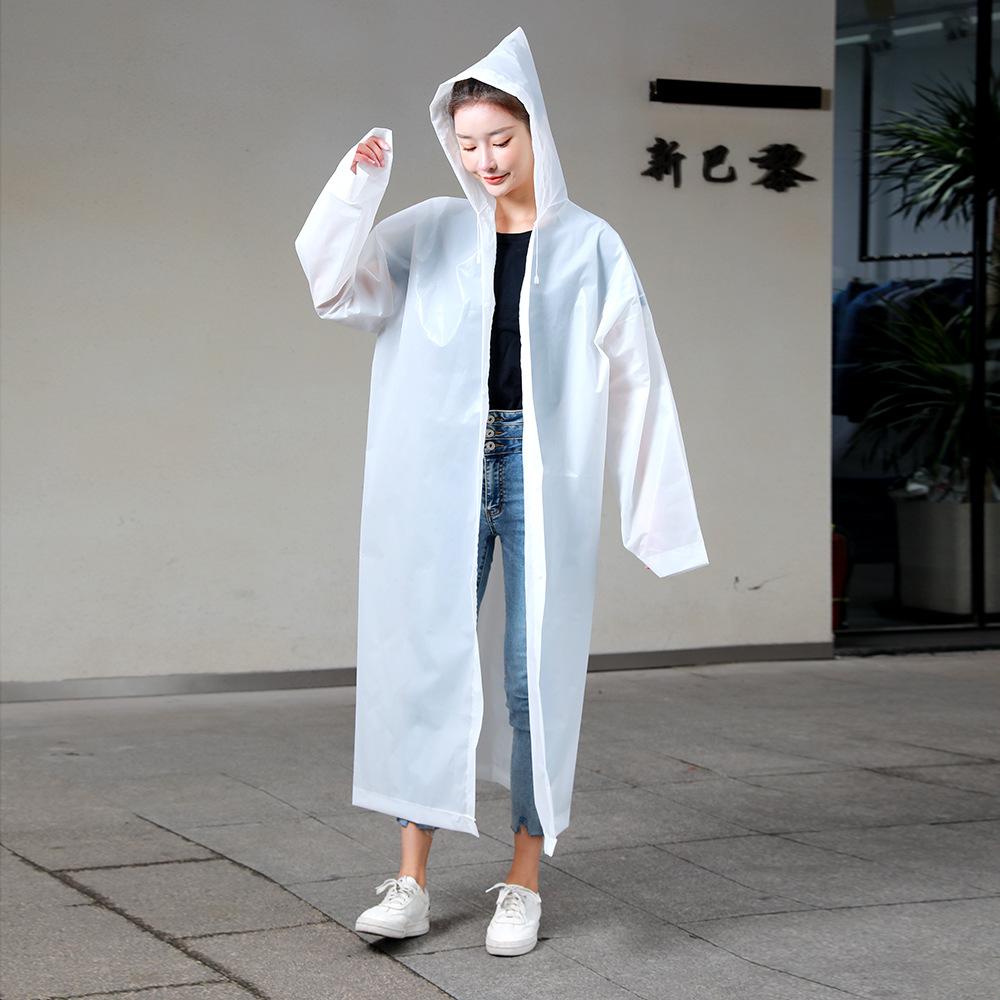 Disposable raincoat adult EVA thickened one-piece matte long men's and women's portable poncho