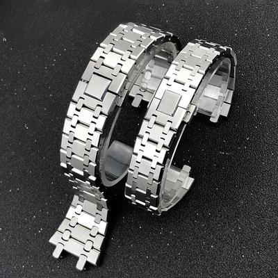 21mm 26mm 28mm Edelstahl-Uhrenarmband Passend für AP Audemars Piguet Royal Oak 15400 26331 15500 Metall-Uhrenarmband Faltschließe