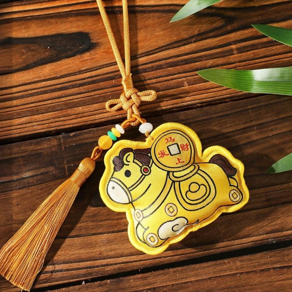 Hanging Decor Embroidered Horse Keychain Cute Design Pony Pendant  Zodiac Celebration