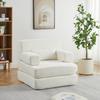 Sofá-cama 2 em 1, Sofá Modular de Chenille, Cama de Convidado Dobrável com Estrutura de Ferro, Sofá Individual Ajustável para Sala de Estar, Quarto, Escritório