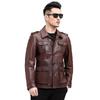 Autumn and Winter New Hunting Suit Genuine Leather Jacket for Men, First-layer Cowhide, Middle-aged Dad's Lapel Jacket