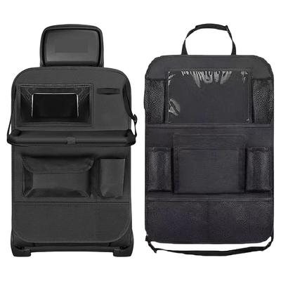 Organizer na oparcie fotela samochodowego ze składaną tacką na stolik, torba do przechowywania na tylne siedzenie samochodu, torba do przechowywania z wieloma kieszeniami, ochraniacz na tylne siedzenie samochodu