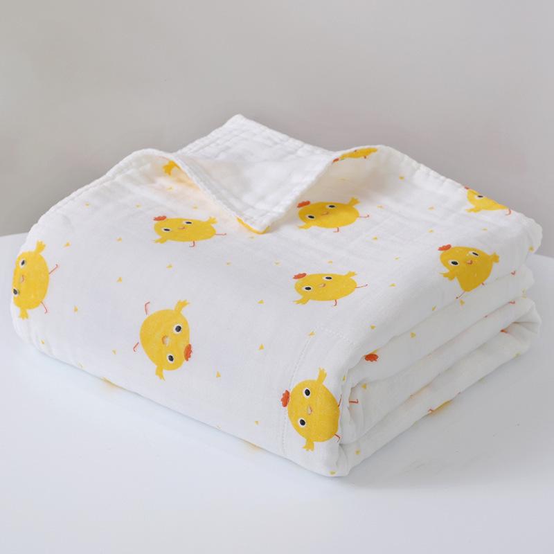 Newborn Six-Layer Cotton Gauze Bath Towel & Swaddle Blanket