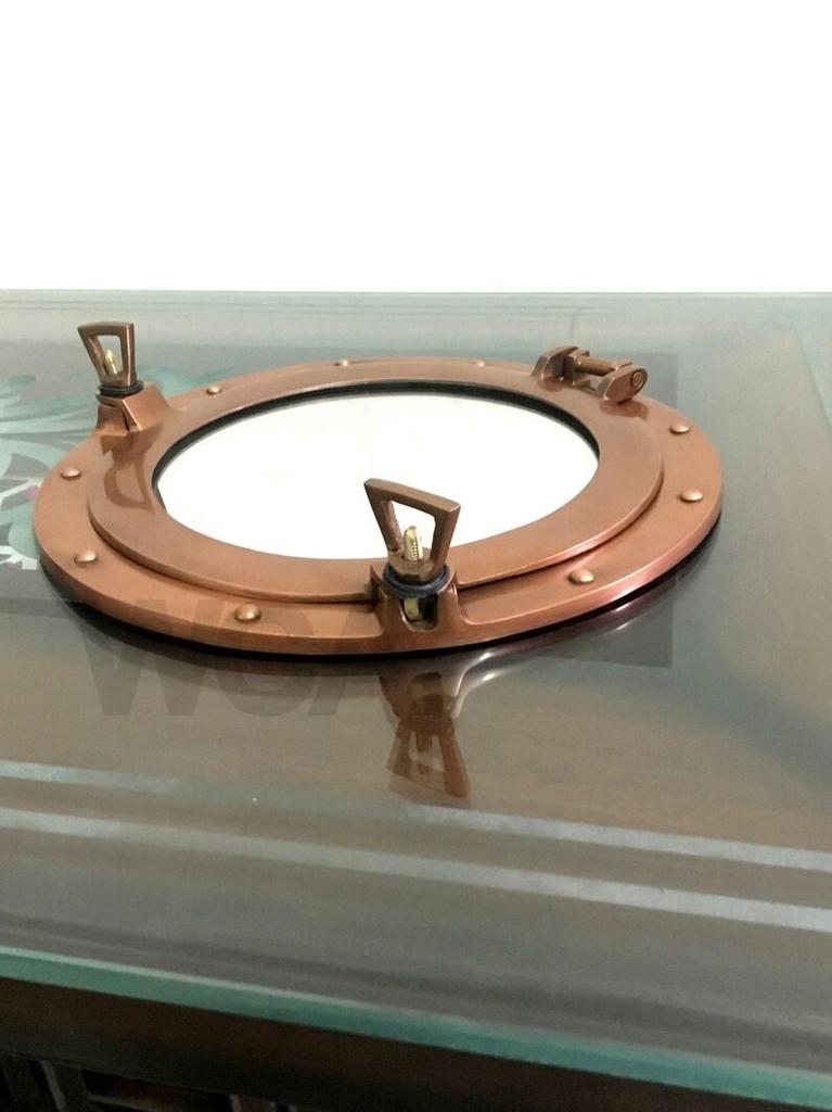 Copper Antiqued Nautical Ship Wall Mirror Porthole Handmade Home / Office Wall Mirror Porthole Deco