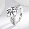 925 Sterling Silver 5 Carat D Color Simulated Moissanite Ring for Women Engagement Proposal Couple Wedding Band Matching Jewelry Gift