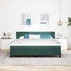 LED Box Spring Bed with Mattress Dark Green 180 X 200 Cm Velvet
