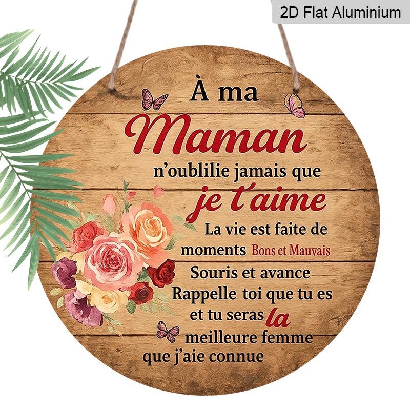 2D Flat Retro French Aluminum Wall Decoration. Available in Various Sizes with Gentle, Soothing Text Paired with Watercolor Roses and Butterflies 20*20cm