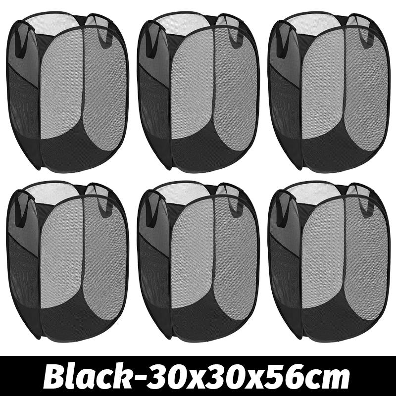 Folding Dirty Laundry Sorting Basket Washing FrameBathroomCloth MeshStorage BagFrame Bucket LaundryOrganizers Storage Pouch