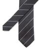 MICHIKO LONDON Brand Made in Silk Jacquard Woven Stripe and Pin Dot Pattern Charcoal Necktie, Japan, (Pattern C Gray)