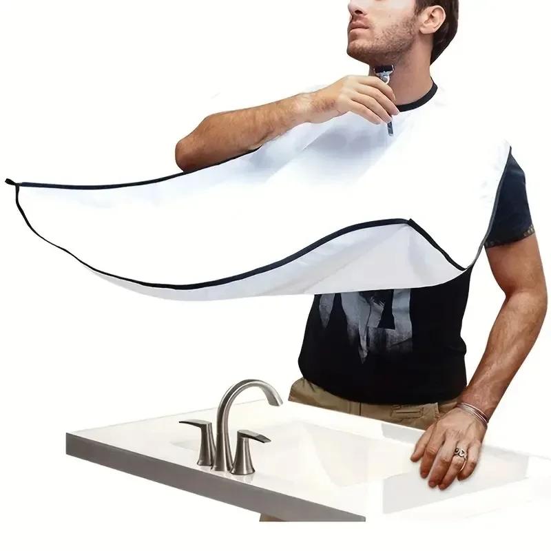 Man Shave Beard Apron Black Hair Shave Apron Ib Trimmer Holder Beard Catcher Waterproof Household Household Cleaning Tools