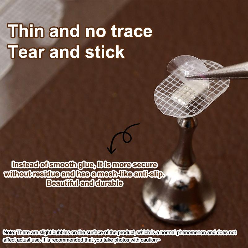 200 Peças/2 Folhas Fita Adesiva Dupla Face para Unhas Ferramentas para Suporte de Exibição de Unhas Postiças Tira Adesiva de Manicure Exibição de Unhas Sem Marcas