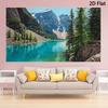2D Scenic Turquoise Lake Backdrop Mountain Photography Background