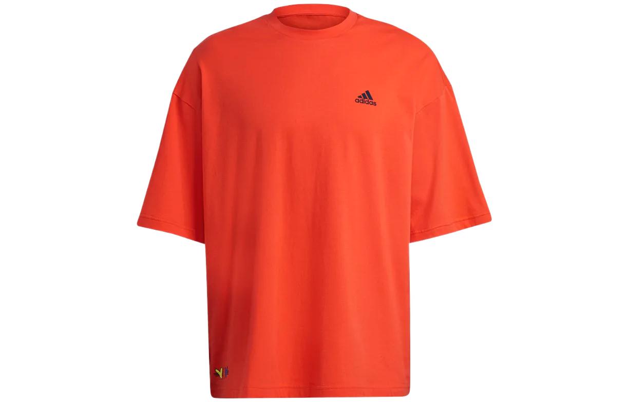 

Adidas T Shirts Unisex Half Neon Red Crew Neck Moderate Straight Fit H61131 XXL
