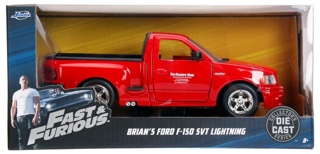 Dokončený produkt Jada Toys Fast Furious Series Brian Ford SVT Lightning Red & 1/24 F&F F-150
