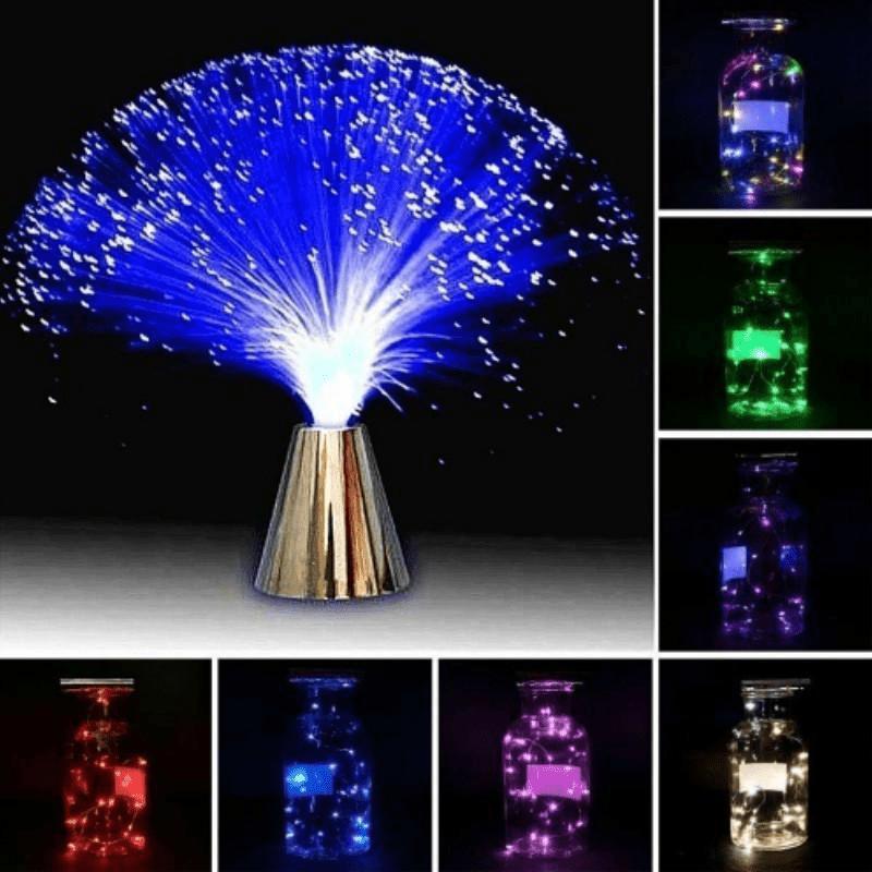 1 Stück Festivalgeschenk Glasfaserlampe, Sternenlicht LED-Licht, 3 Farben wechselndes Licht