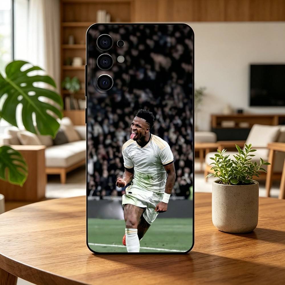 Vinicius-S J-Junior-R Fußball 7 Handyhülle Für Samsung S25,S24,S21,S22,S23,S30,Ultra,S20,Plus,Fe,Lite,Note,10,Schwarze Hülle