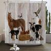 3D Printed Dutch Cattle Pattern Waterproof Bath Curtains Farm Cow Shower Curtains Bathroom Polyester Decoration Shower Curtain