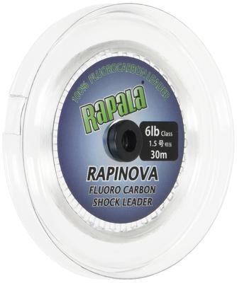 Rapala Rapinova Shock Leader, 30m, 1.5 6lb Fluorocarbon, Clear, RFL30M6