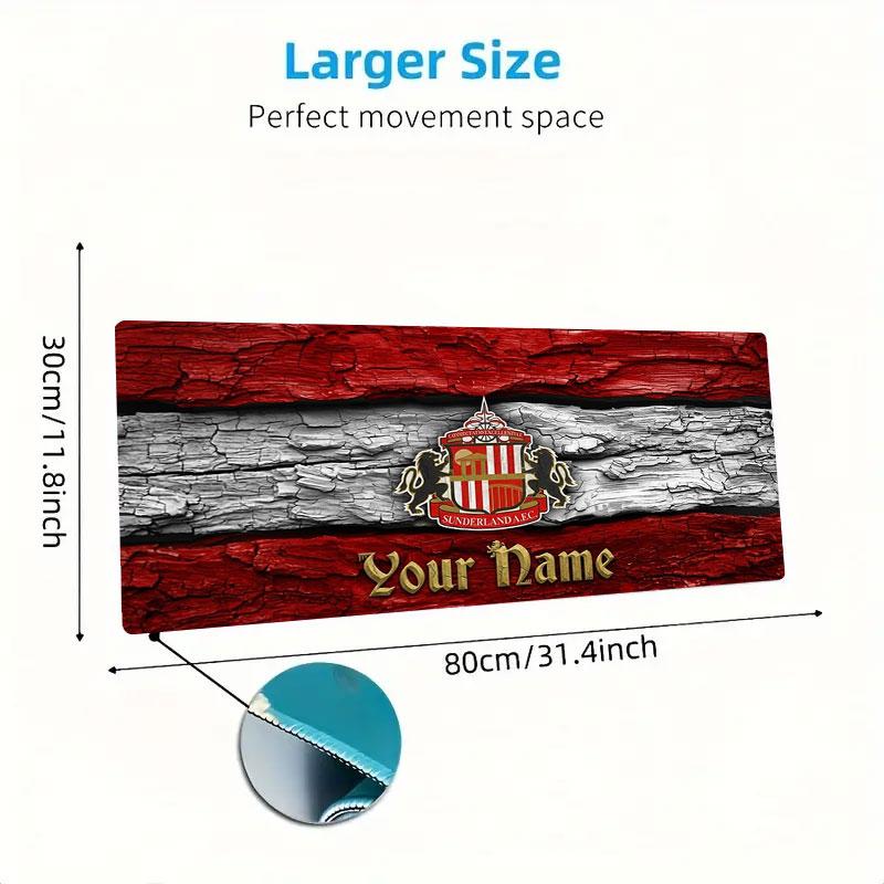 Sunderland A.F Custom Name Large Size Mouse Pad Large Gaming Table Cushion Non-slip Laptop Tablet Big Mousepad XXL Mat Mini PC Playmat With Lock Edge