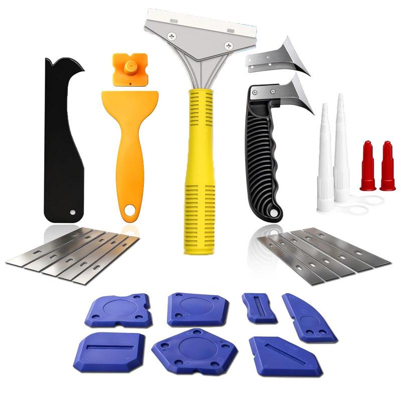 5-Piece Silicone Caulk and Grout Tool Set for Kitchen, Bathroom, Floors, and Windows