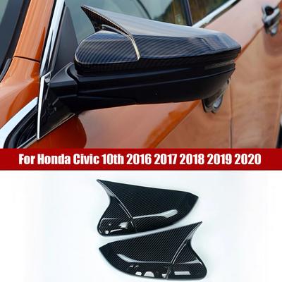 Kształt rogu ABS styl włókna węglowego widok z tyłu osłona na lusterko boczne czapki wsteczne dla Honda dla Civic 10th